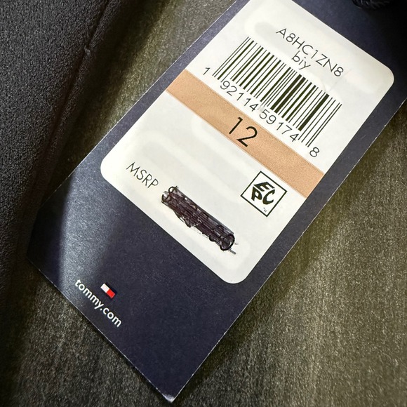 Tommy Hilfiger Sheath Dress White Trim Bell Sleeve Career Work Size 12 - Picture 2 of 6